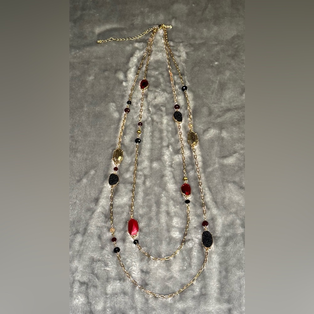 EUC White House Black Market Gold Multi-Strand Necklace